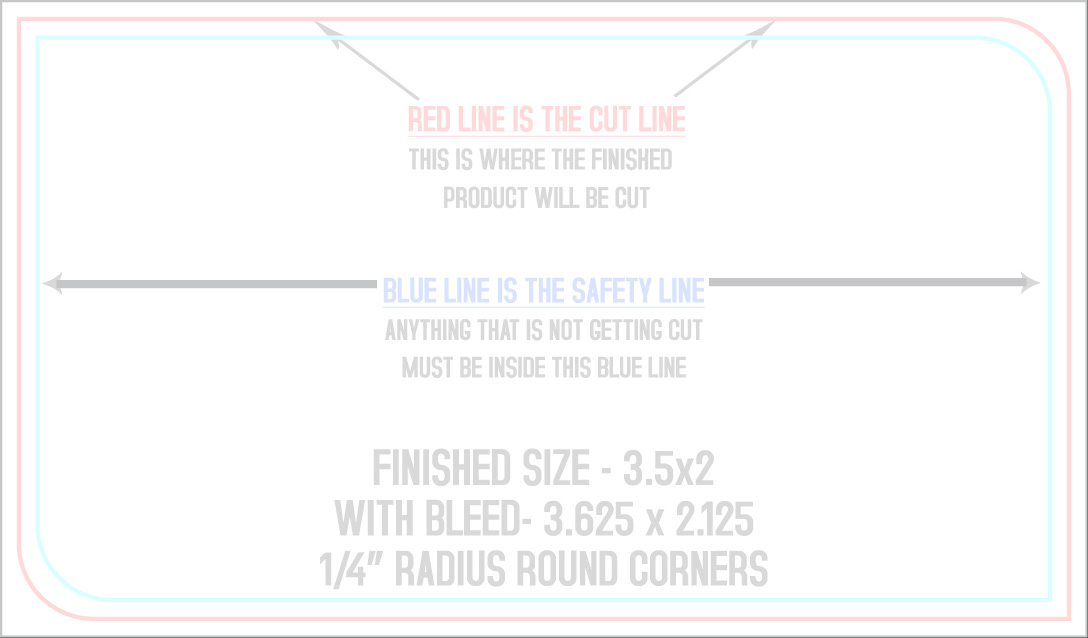 Magnets 2" x 3.5" 1/4" (2) Round Corners Back (Horizontal) template