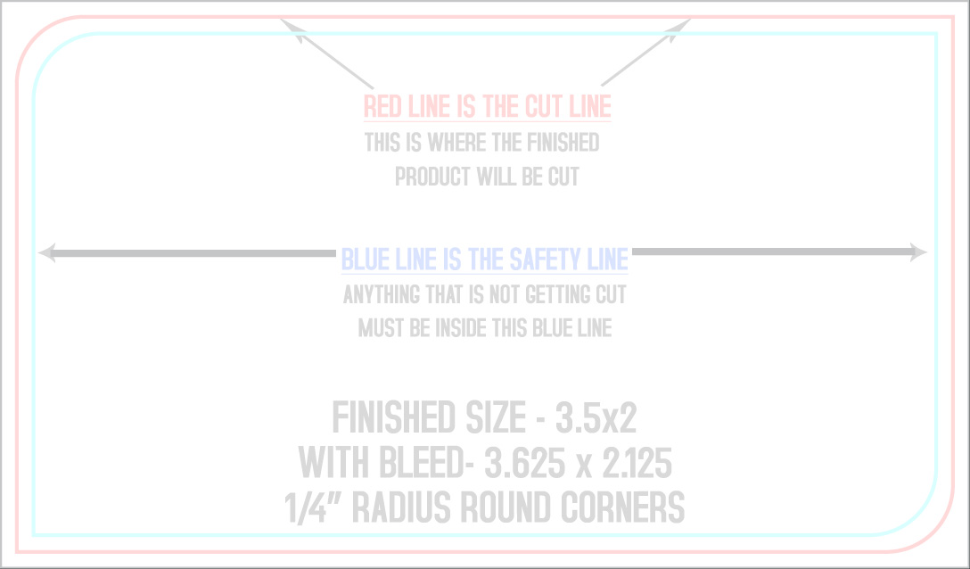 Magnets 2" x 3.5" 1/4" (2) Round Corners Front (Horizontal) template