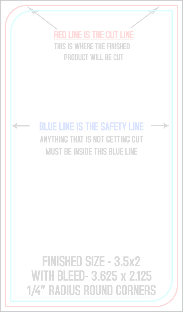 Magnets 2" x 3.5" 1/4" (2) Round Corners Back (Vertical) template