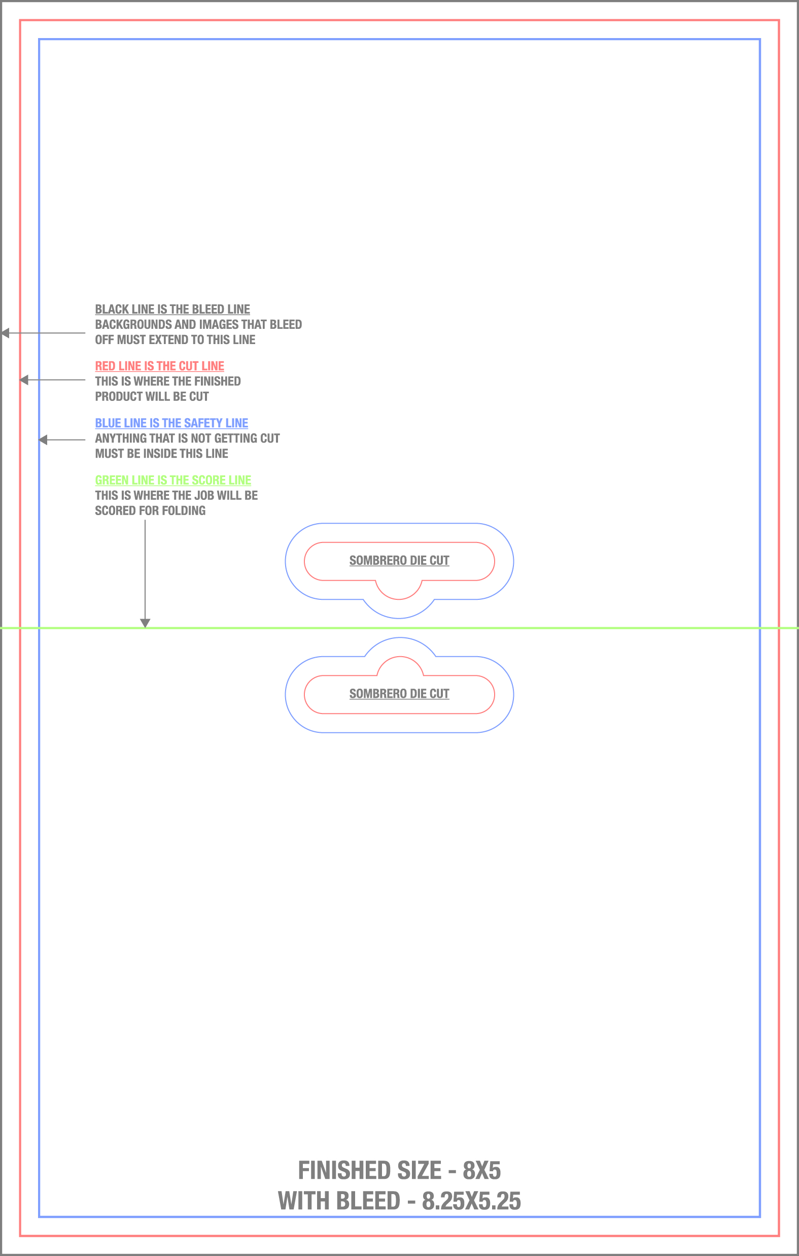 Packaging Tags & Cards 8" x 5" Horizontal template