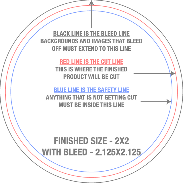Roll Labels & Stickers 2" x 2" Circle template