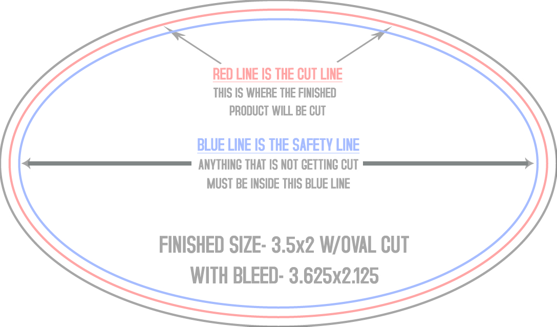 Roll Labels & Stickers 2" x 3.5" Oval (Horizontal) template