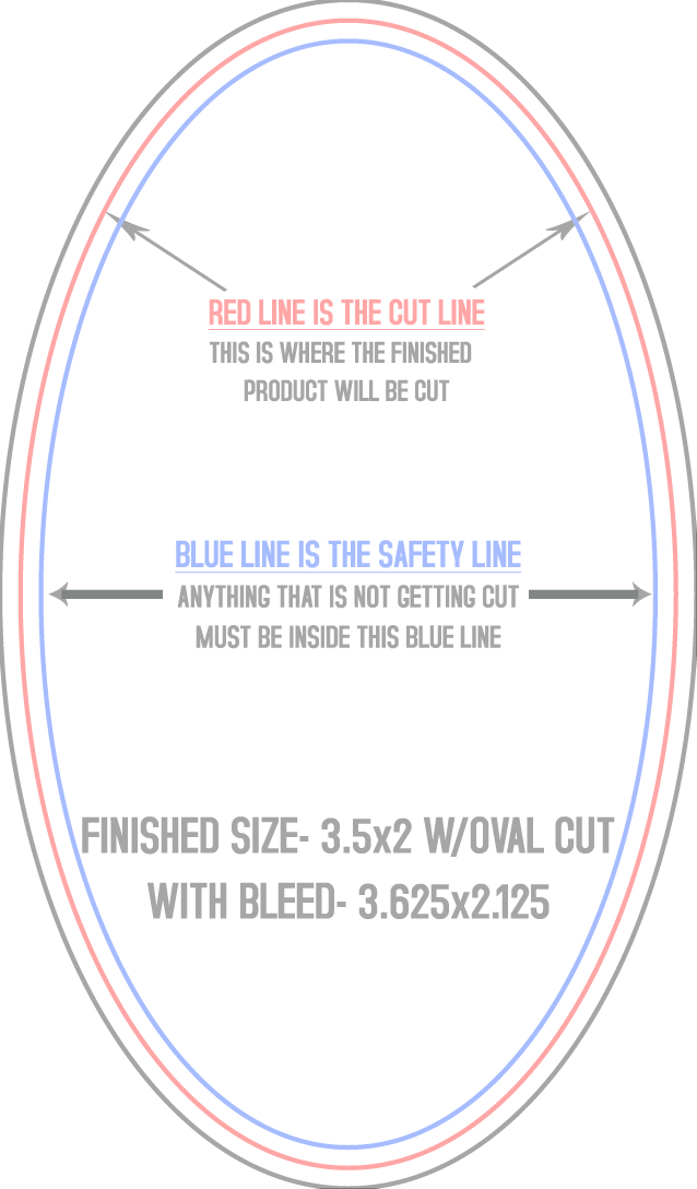Roll Labels & Stickers 2" x 3.5" Oval (Vertical) template