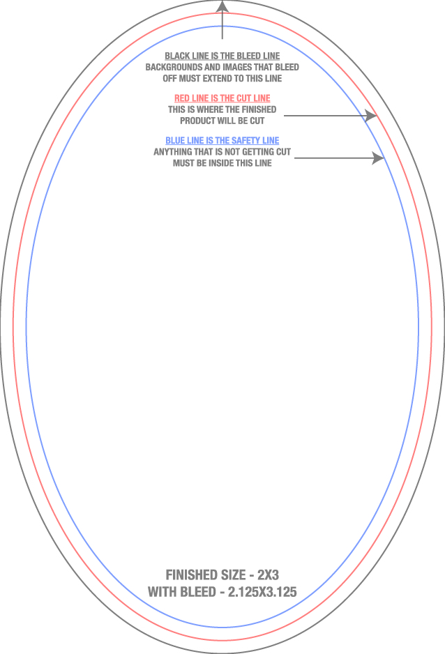 Roll Labels & Stickers 2" x 3" Oval (Vertical) template