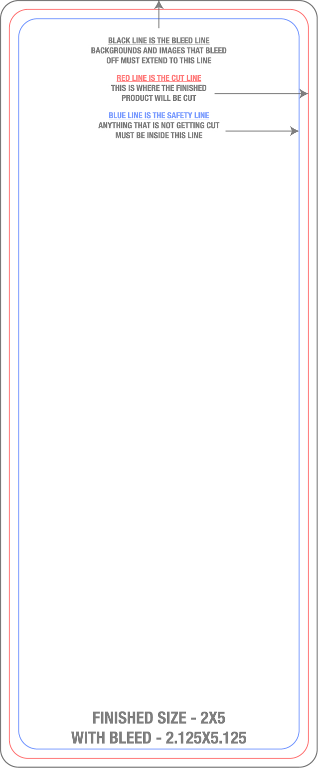 Roll Labels & Stickers 2" x 5" Rectangle (Vertical) template