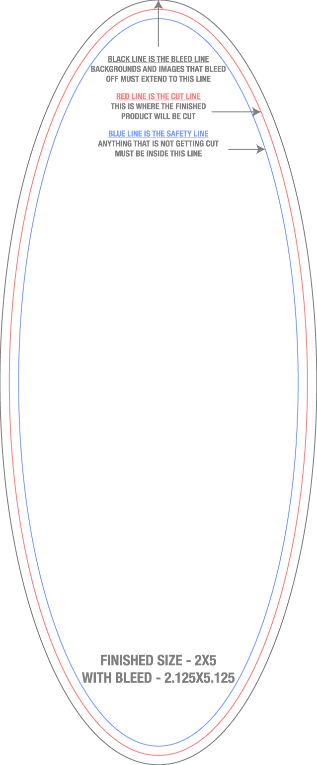 Roll Labels & Stickers 2" x 5" Oval Roll (Vertical) template