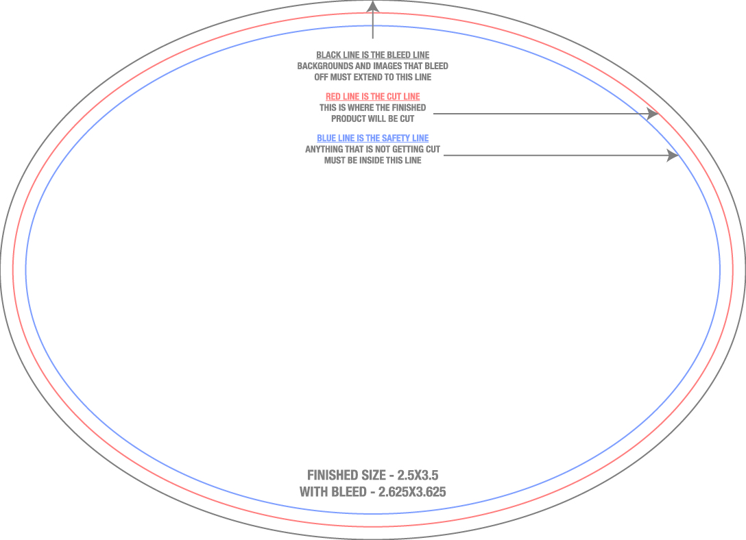 Roll Labels & Stickers 2.5" x 3.5" Oval Roll (Horizontal) template