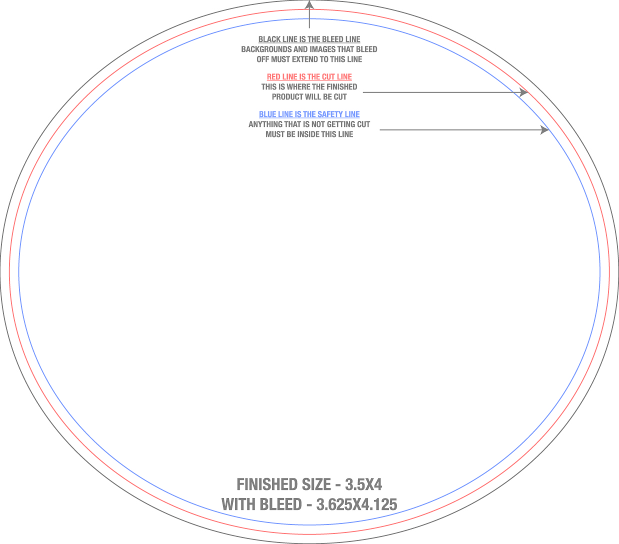 Roll Labels & Stickers 3.5" x 4" Oval Roll (Horizontal) template