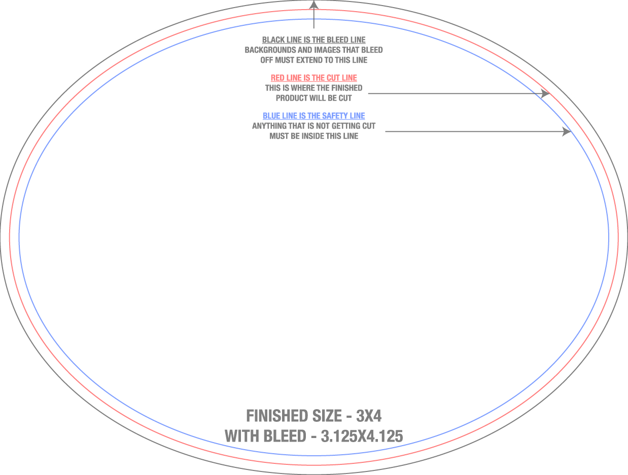 Roll Labels & Stickers 3" x 4" Oval Roll (Horizontal) template