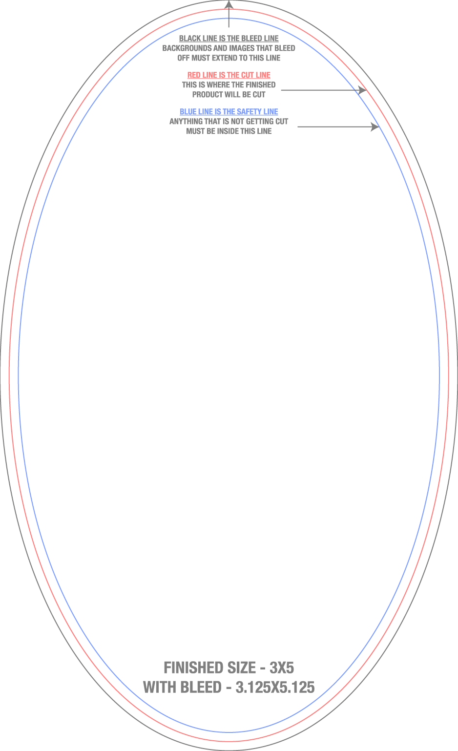 Roll Labels & Stickers 3" x 5" Oval Roll (Vertical) template
