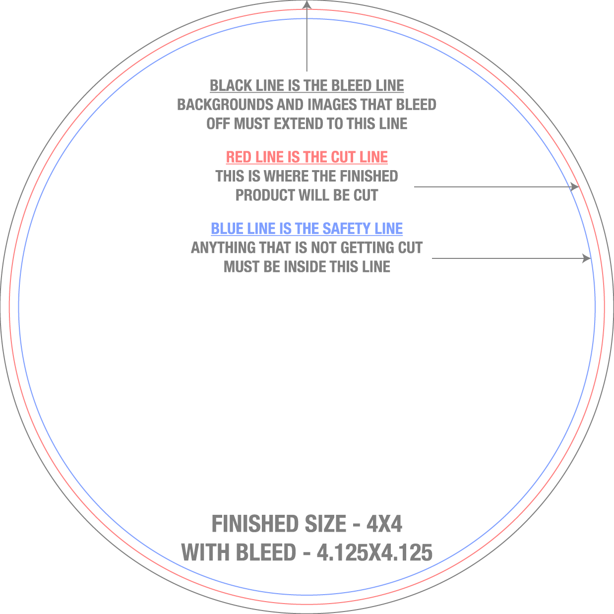 Roll Labels & Stickers 4" x 4" Circle template