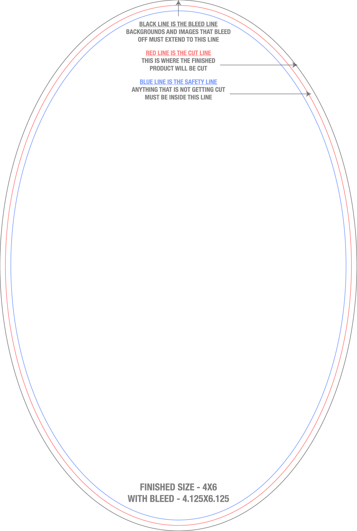 Roll Labels & Stickers 4" x 6" Oval (Vertical) template