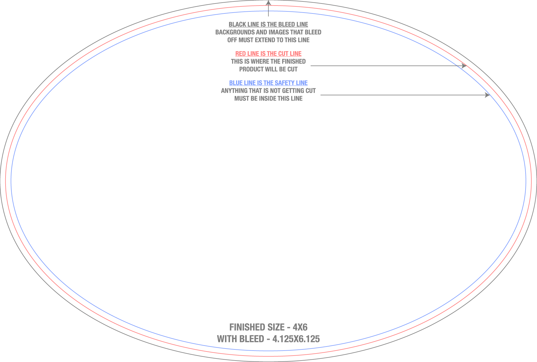 Roll Labels & Stickers 4" x 6" Oval (Horizontal) template