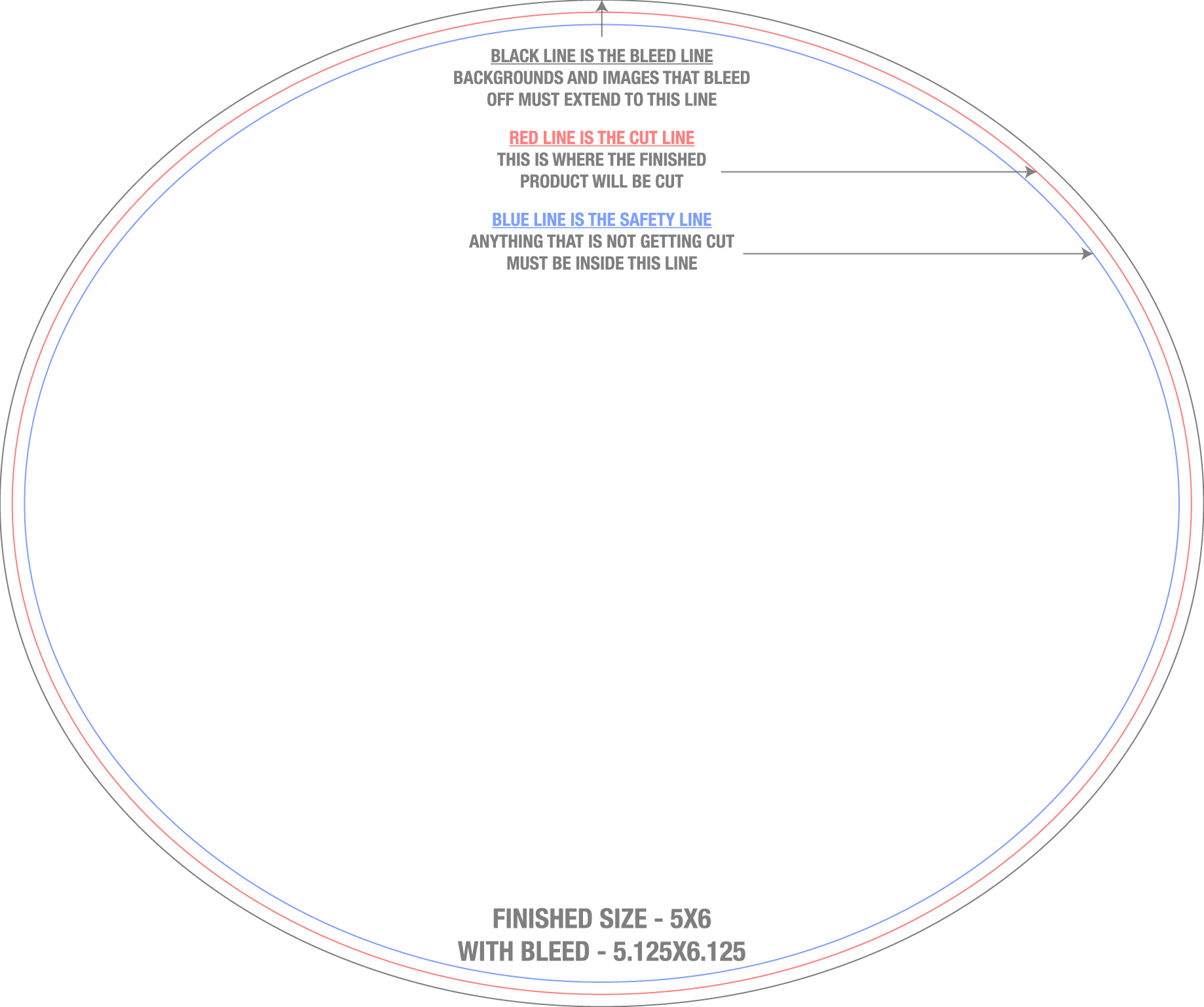 Roll Labels & Stickers 5" x 6" Oval Roll (Horizontal) template