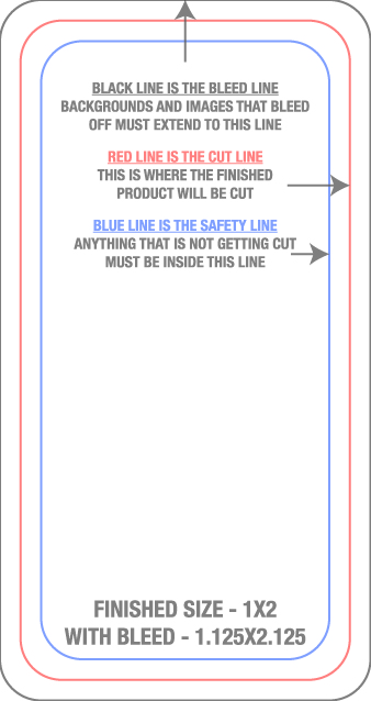 Roll Labels & Stickers 1" x 2" Rectangle Roll (Vertical) template