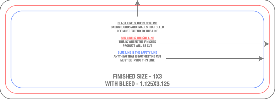 Roll Labels & Stickers 1" x 3" Rectangle Roll (Horizontal) template