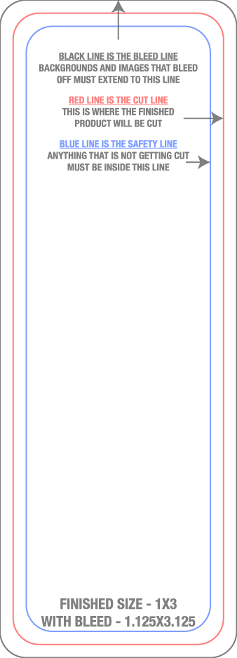 Roll Labels & Stickers 1" x 3" Rectangle Roll (Vertical) template