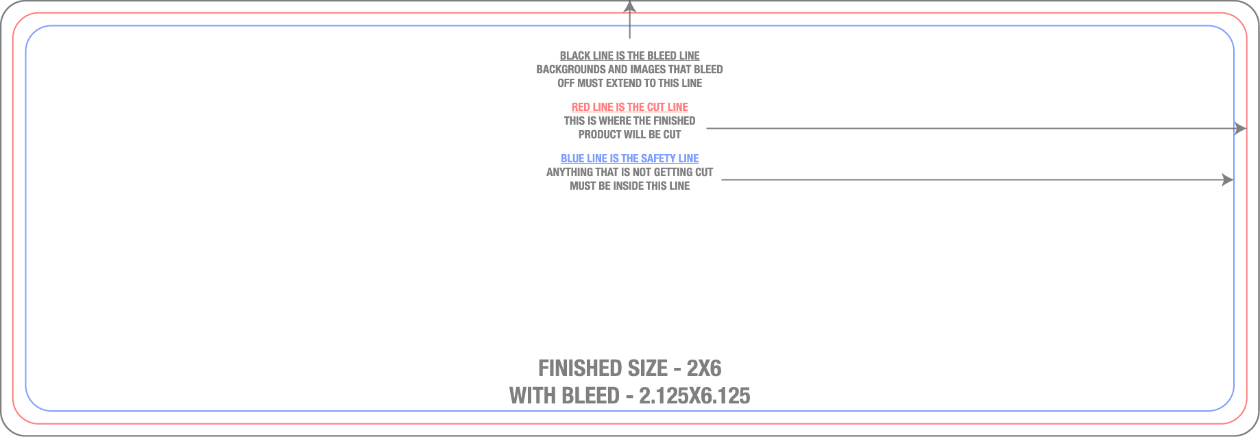 Roll Labels & Stickers 2" x 6" Rectangle Roll (Horizontal) template
