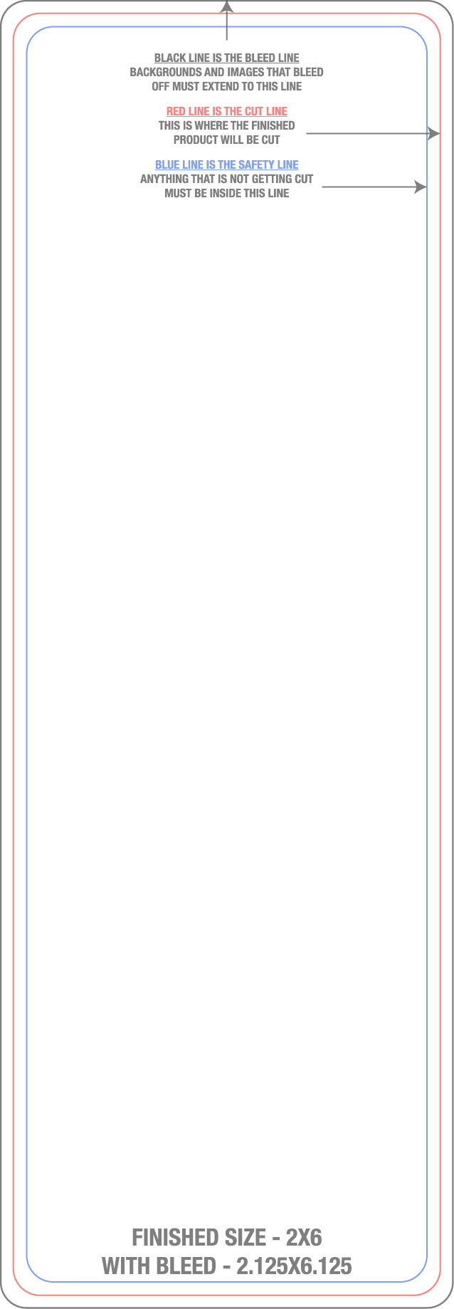 Roll Labels & Stickers 2" x 6" Rectangle Roll (Vertical) template
