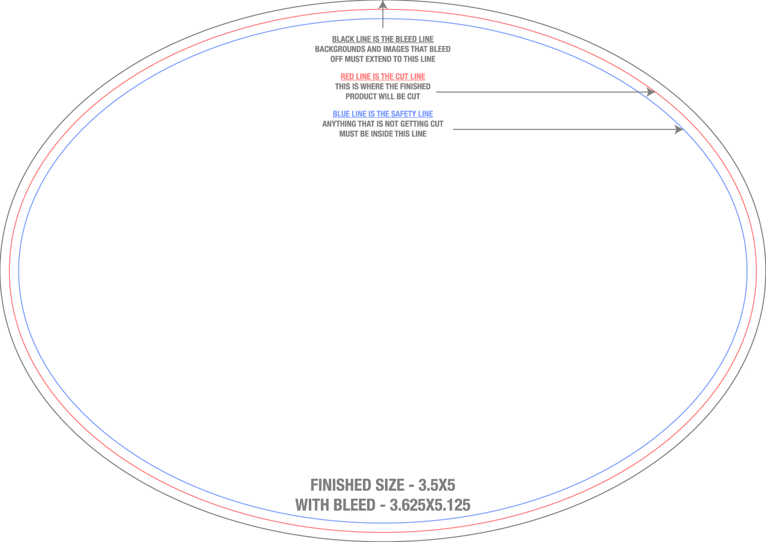 Roll Labels & Stickers 3.5" x 5" Oval Roll (Horizontal) template