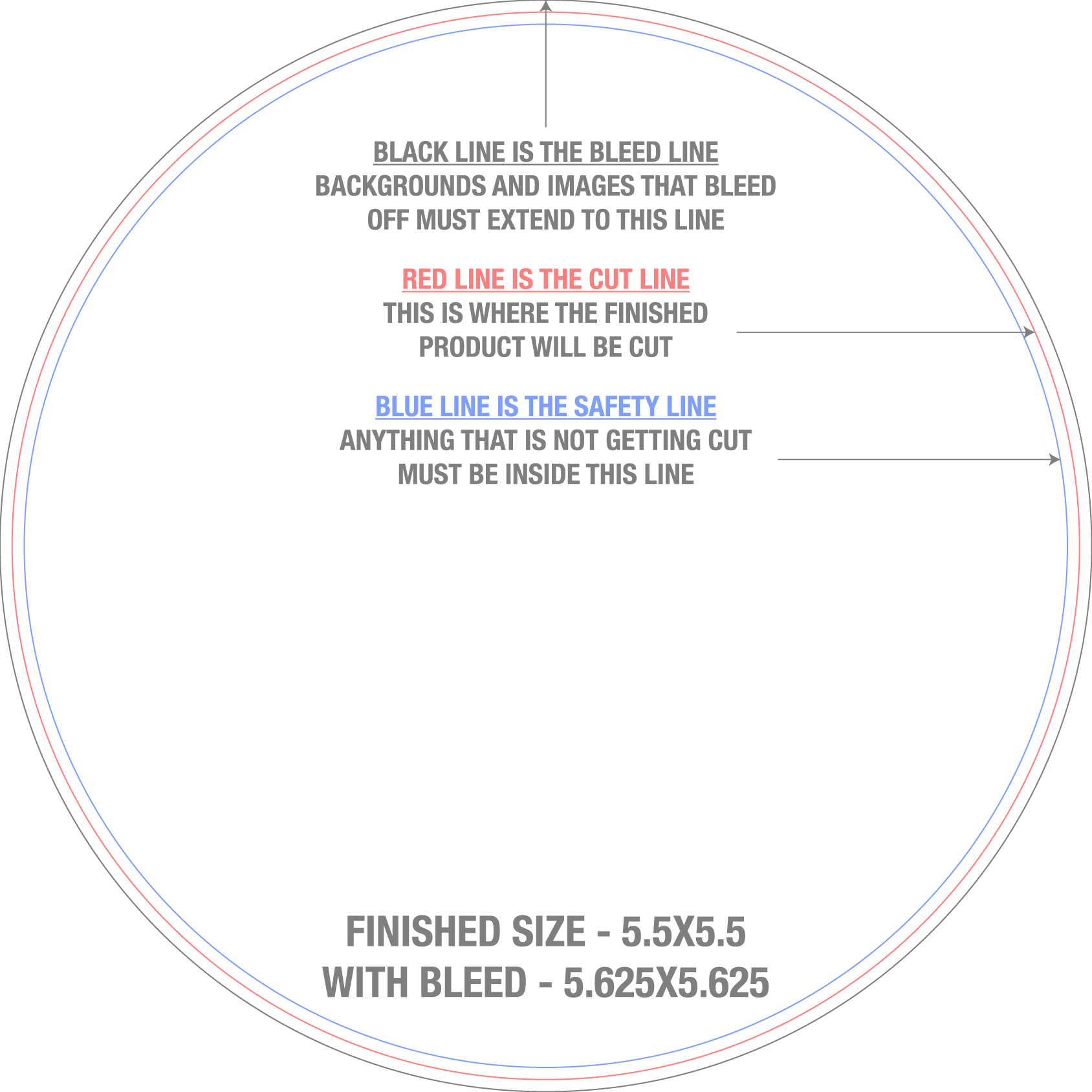 Roll Labels & Stickers 5.5" x 5.5" Circle Roll template
