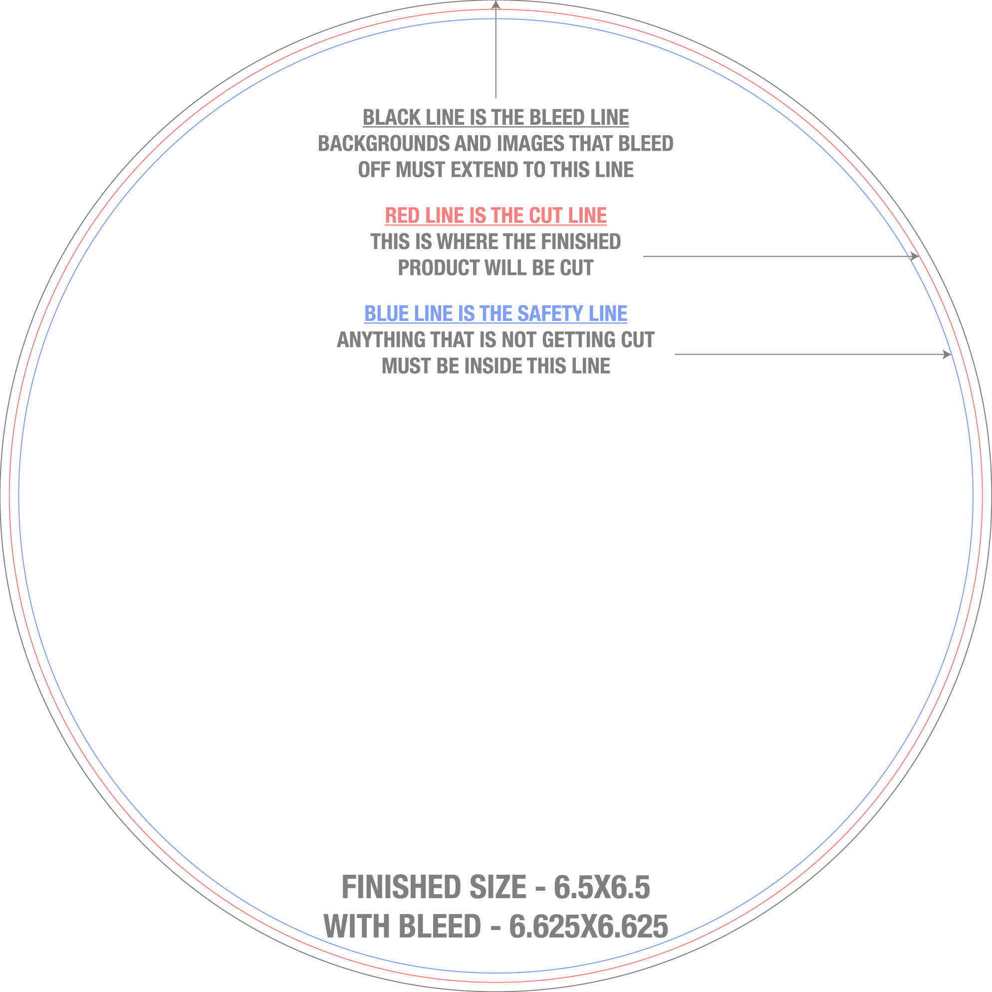 Roll Labels & Stickers 6.5" x 6.5" Circle Roll template
