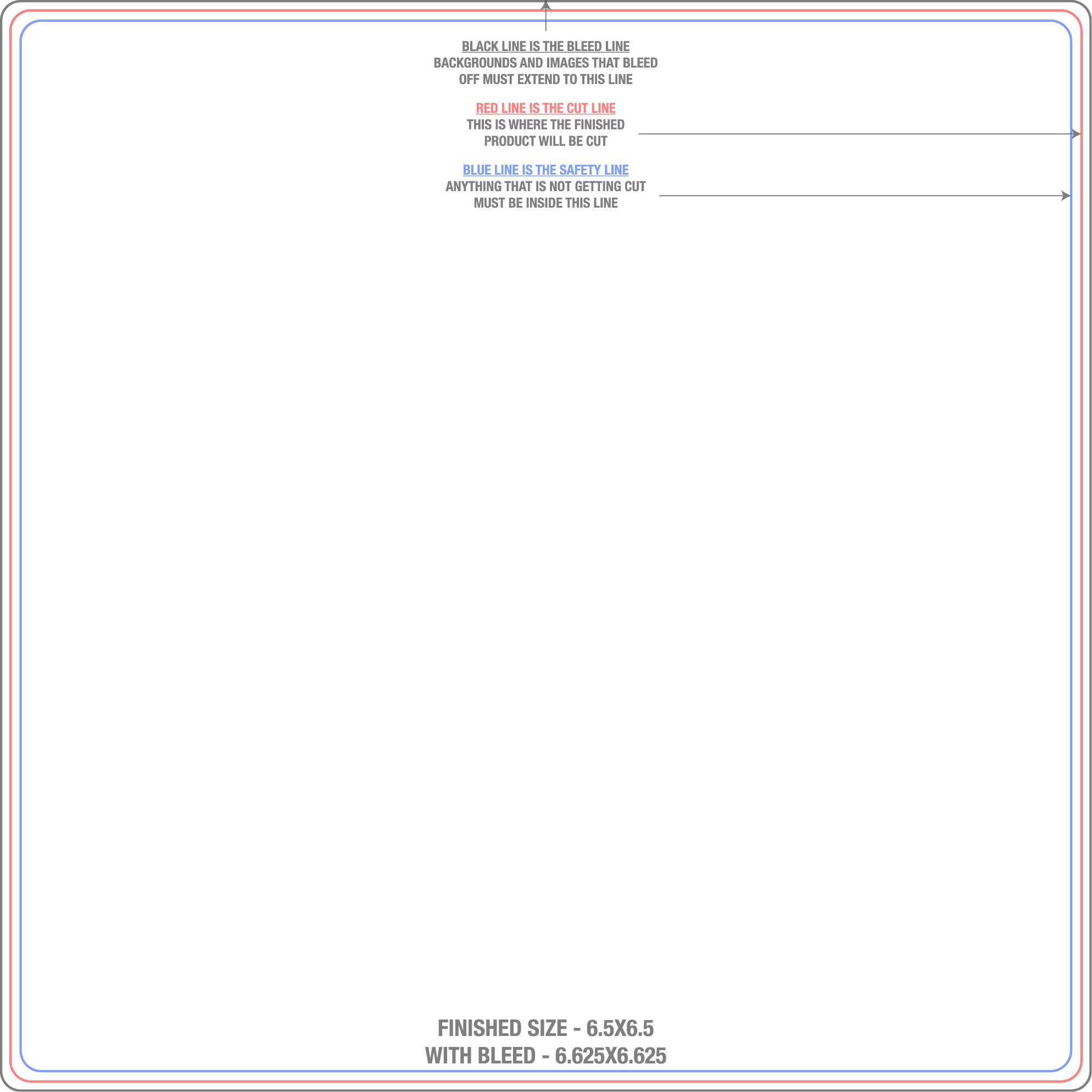 Roll Labels & Stickers 6.5" x 6.5" Square Roll template