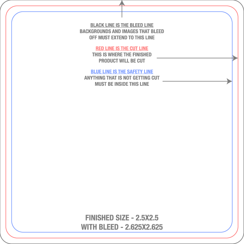 Roll Labels & Stickers 2.5" x 2.5" Square template