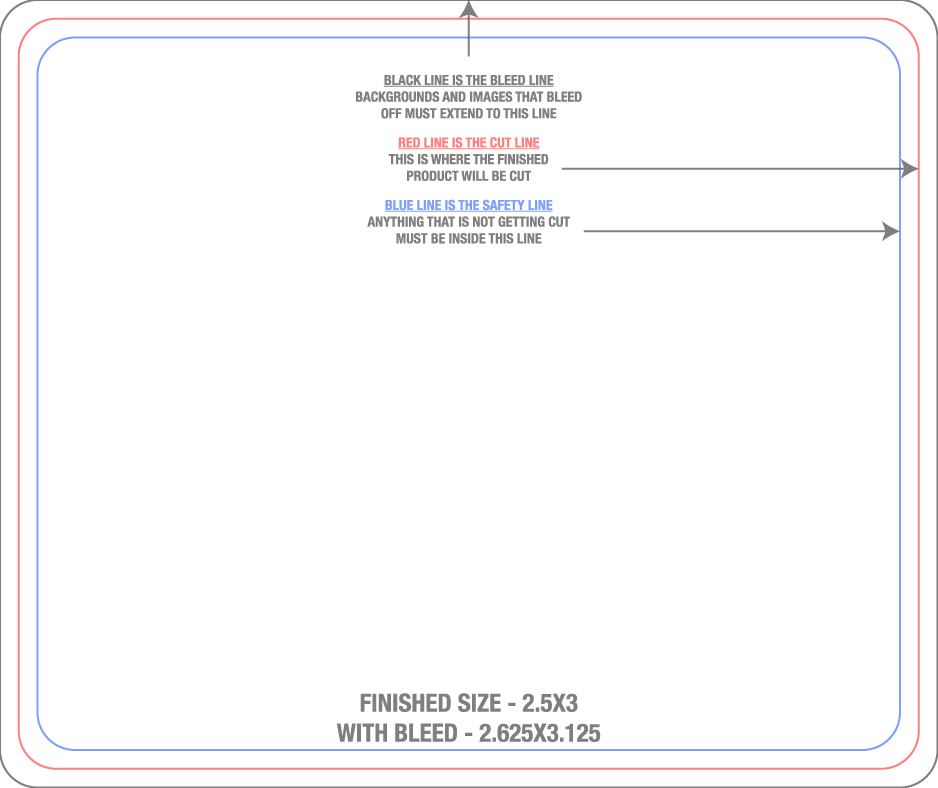Roll Labels & Stickers 2.5" x 3" Rectangle (Horizontal) template