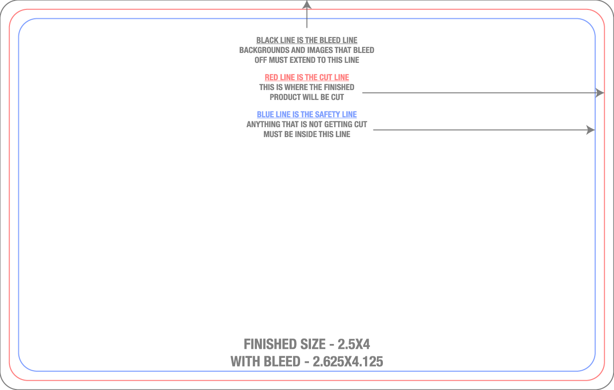 Roll Labels & Stickers 2.5" x 4" Rectangle Roll (Horizontal) template
