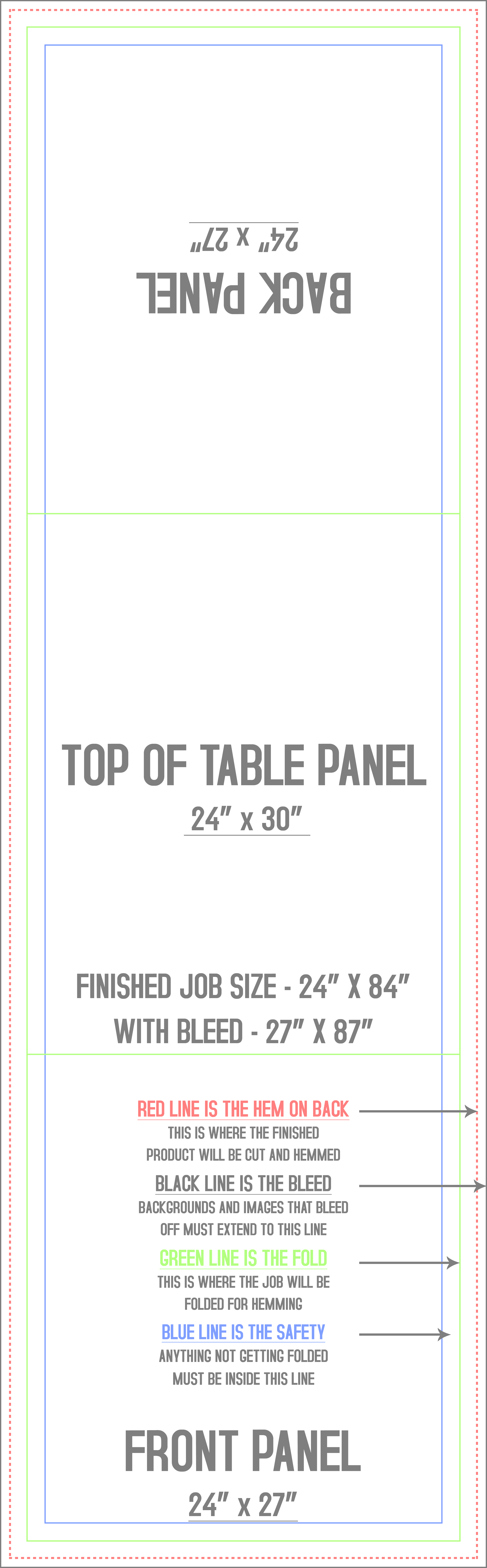 Signs & Banners 24" x 84" Table Runner template