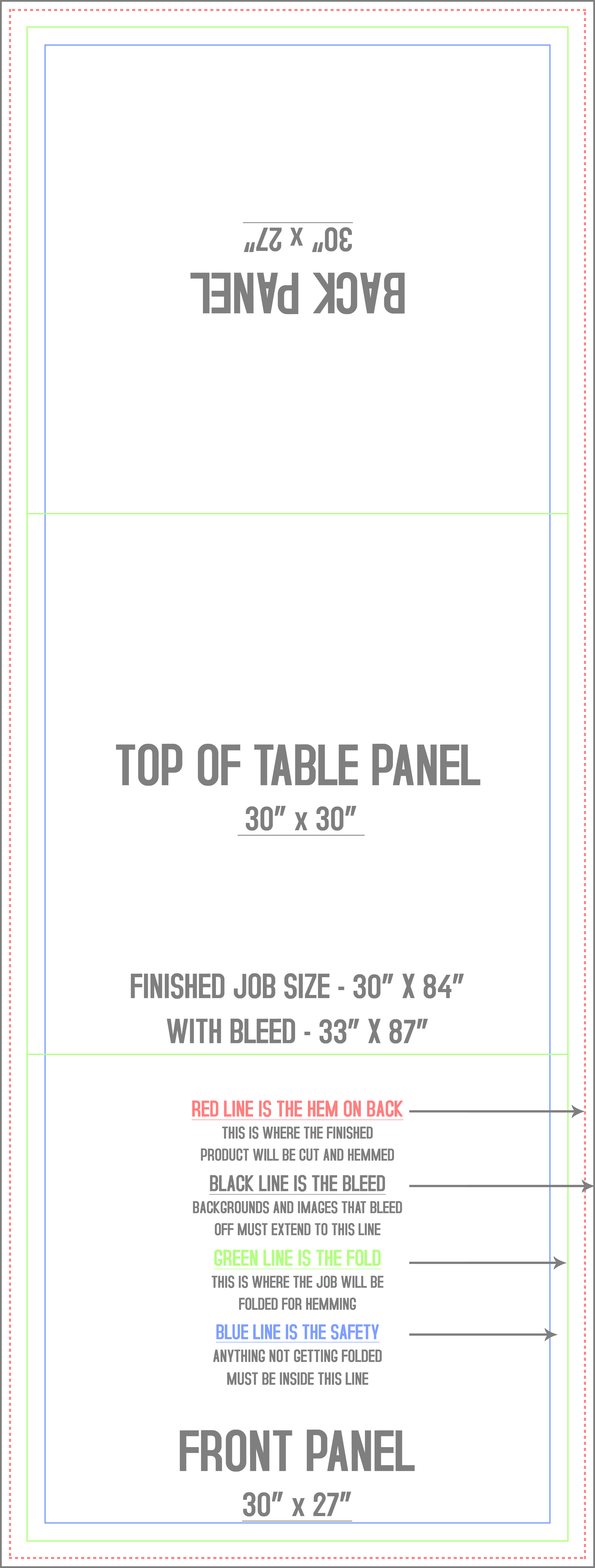 Signs & Banners 30" x 84" Table Runner template