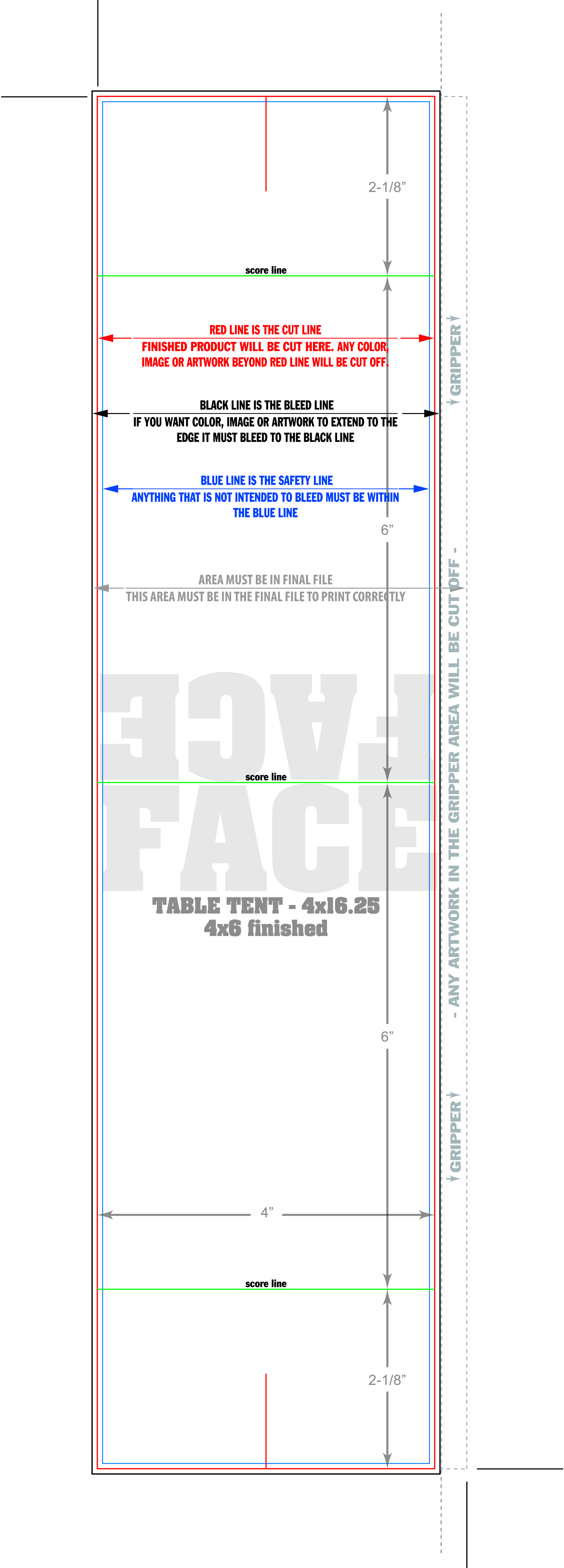 Table Tent 4" x 6" Front (Horizontal) template