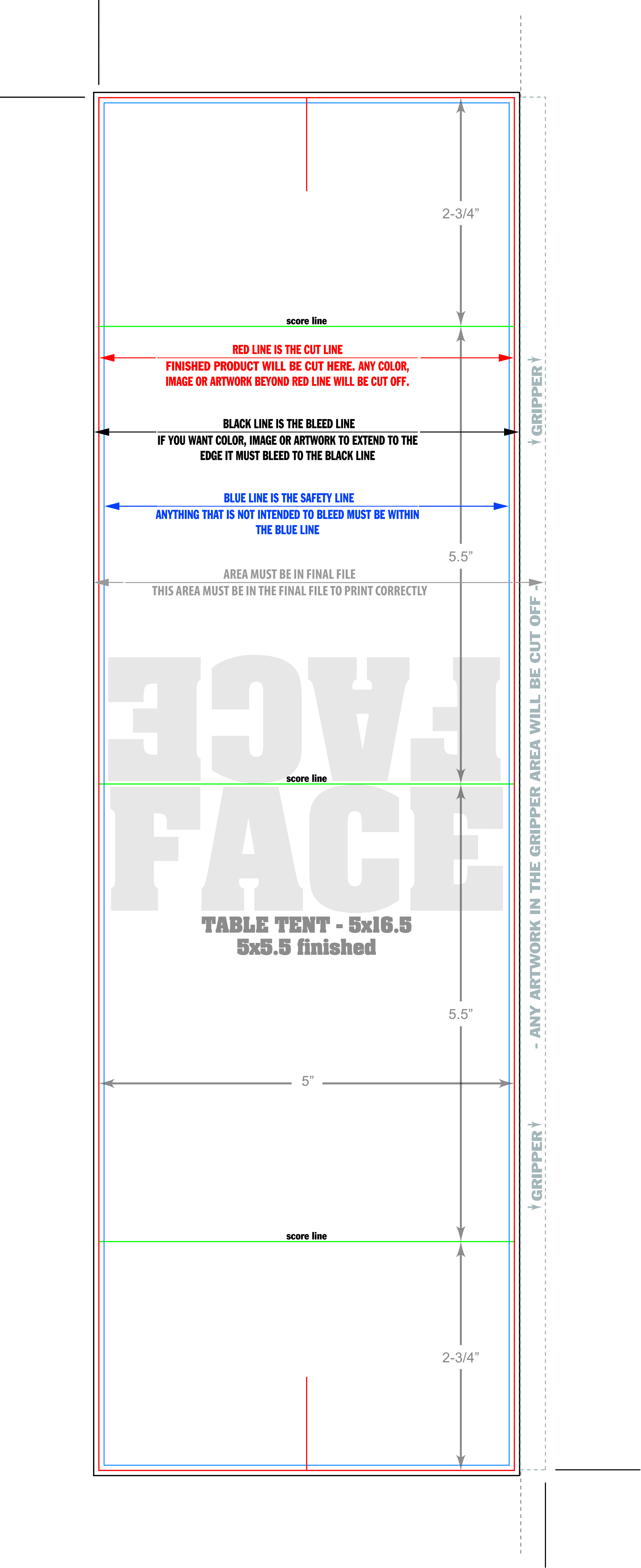 Table Tent 5" x 5.5" Front (Horizontal) template